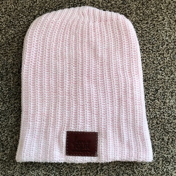 love your melon pink beanie